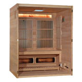 Golden Designs Soria 3-Person Indoor Hybrid Sauna, Full Spectrum Infrared & Harvia Stove - GDI-8330-01