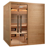 Golden Designs Toledo 6-Person Indoor Hybrid Sauna, Full Spectrum Infrared & Harvia Stove - GDI-8360-01