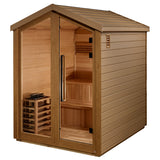 Golden Designs Savonlinna 3-Person Barn Outdoor Traditional Sauna, Canadian Red Cedar Interior - GDI-8503-01