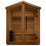 Golden Designs Kaarina 6-Person Barn Outdoor Traditional Sauna, Canadian Red Cedar Interior - GDI-8506-01
