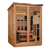 Golden Designs Loviisa 3-Person Barn Hybrid Outdoor Sauna, Full Spectrum IR + 8kW Stove, Red Cedar Interior (GDI-8523-02)