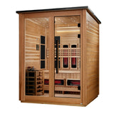 Golden Designs Loviisa 3-Person Barn Hybrid Outdoor Sauna, Full Spectrum IR + 8kW Stove, Red Cedar Interior (GDI-8523-02)