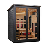Golden Designs Loviisa 3-Person Black Barn Hybrid Outdoor Sauna, Full Spectrum IR + 8kW Stove, Red Cedar Interior (GDI-8523-04)