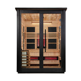Golden Designs Loviisa 3-Person Black Barn Hybrid Outdoor Sauna, Full Spectrum IR + 8kW Stove, Red Cedar Interior (GDI-8523-04)