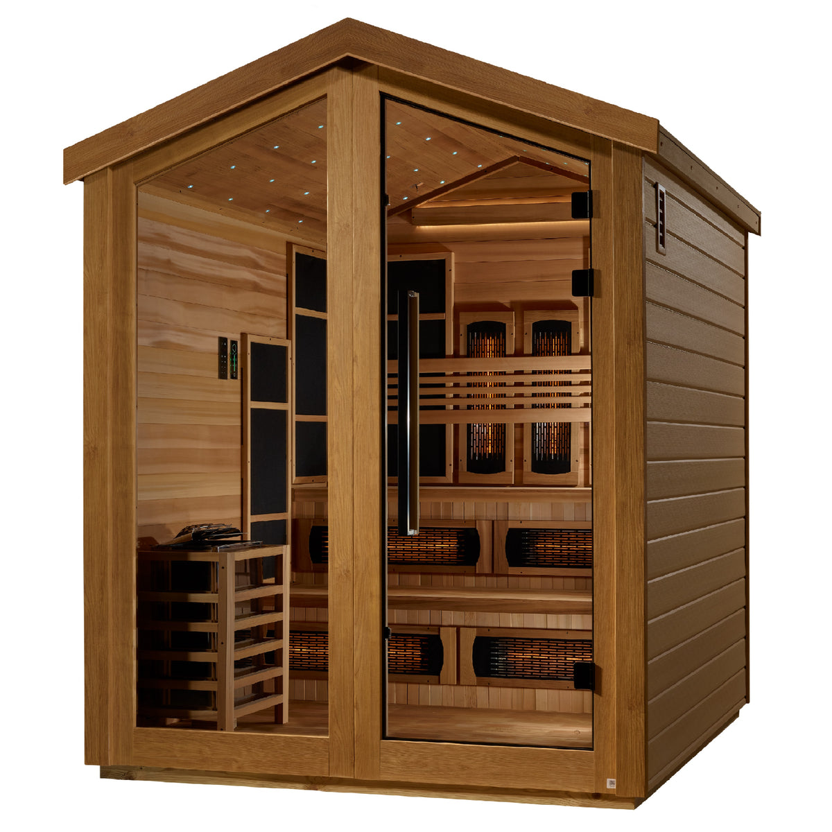 Golden Designs Kaskinen 6-Person Barn Hybrid Outdoor Sauna, Full Spect ...