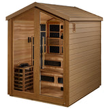 Golden Designs Kaskinen 6-Person Barn Hybrid Outdoor Sauna, Full Spectrum Infrared & Traditional Stove - GDI-8526-01