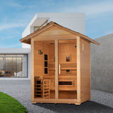 Golden Designs Carinthia 3-Person Outdoor Hybrid Sauna, Full Spectrum Infrared & Traditional Stove - GDI-8123-01