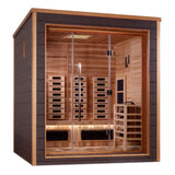 Golden Designs Visby 3-Person Outdoor-Indoor Hybrid Sauna, Full Spectrum Infrared & Traditional Stove - GDI-8223-01
