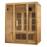 Golden Designs - Maxxus Bellevue 3-Person Low EMF Far Infrared Sauna, Canadian Hemlock - MX-J306-01