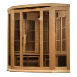 Golden Designs Maxxus 3-Person Corner Near Zero EMF FAR Infrared Sauna, Canadian Hemlock (MX-K356-01-ZF HEM)