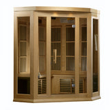 Golden Designs - Maxxus 3-Person Corner Low EMF Far Infrared Sauna, Canadian Hemlock - MX-K356-01