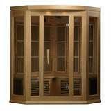 Golden Designs - Maxxus 3-Person Corner Low EMF Far Infrared Sauna, Canadian Hemlock - MX-K356-01