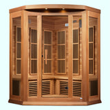 Golden Designs Maxxus Avignon 3-Person Corner Near Zero EMF FAR Infrared Sauna, Canadian Red Cedar (MX-K356-01-ZF CED)