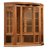 Golden Designs Maxxus Avignon 3-Person Corner Near Zero EMF FAR Infrared Sauna, Canadian Red Cedar (MX-K356-01-ZF CED)