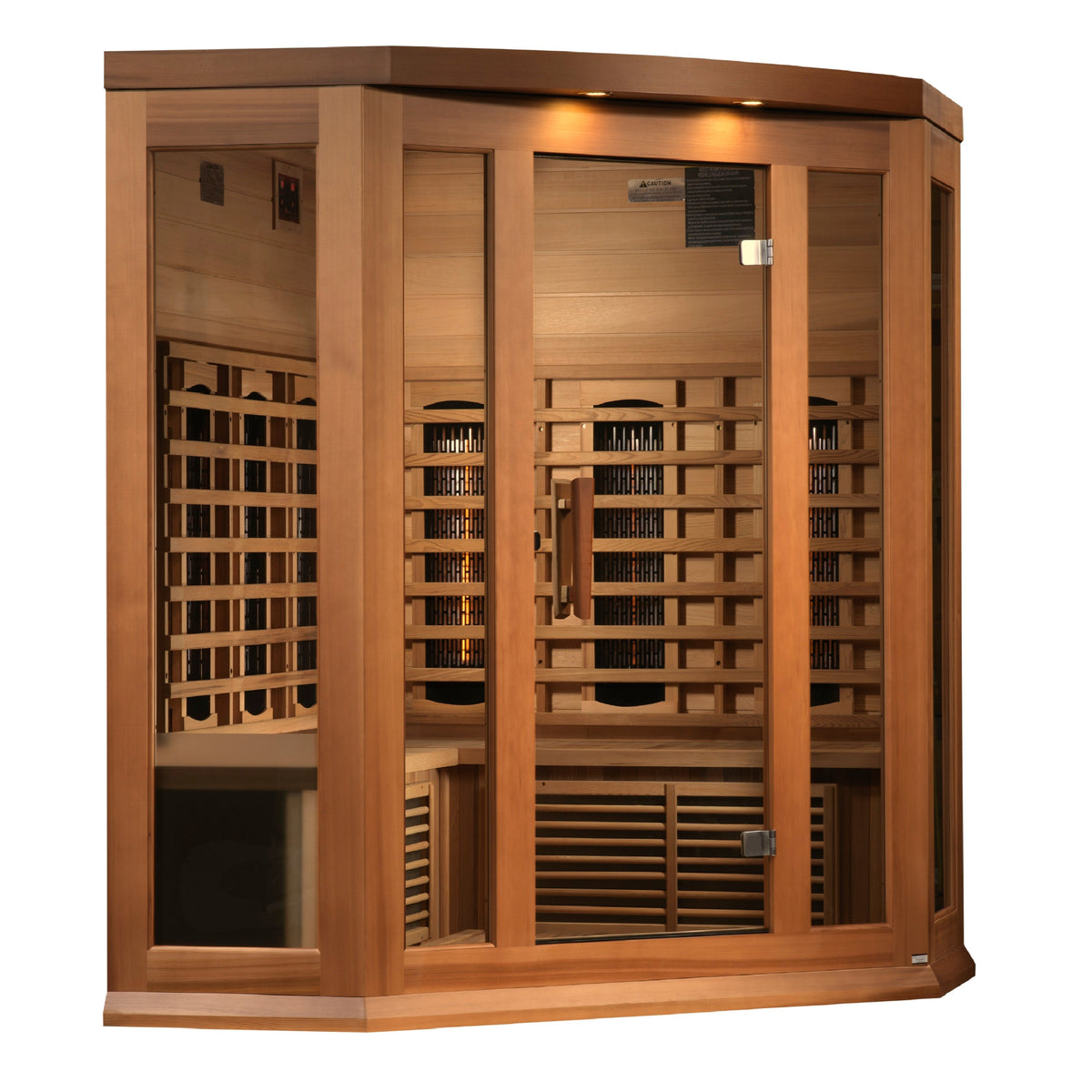 Golden Designs Maxxus 3-Person Corner Full Spectrum Near Zero EMF Infrared Sauna, Canadian Red Cedar (MX-M356-01-FS CED)