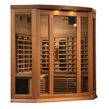 Golden Designs Maxxus 3-Person Corner Full Spectrum Near Zero EMF Infrared Sauna, Canadian Red Cedar (MX-M356-01-FS CED)