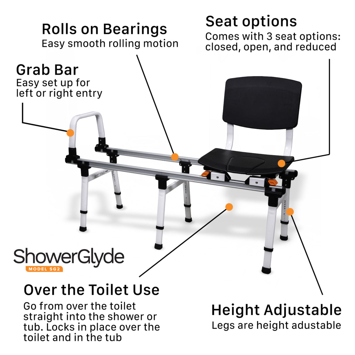 ShowerGlyde Sliding Transfer Bench SG2