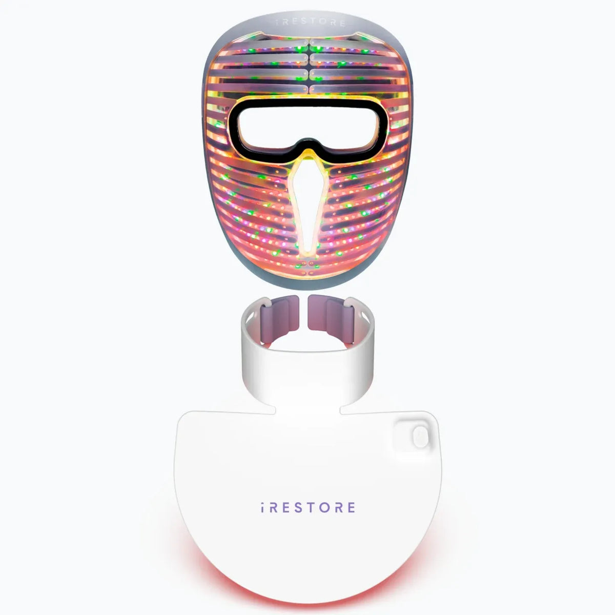 iRestore Laser Face Mask Pro Duo – Laser LED Face Mask + LED Neck & Chest Mask