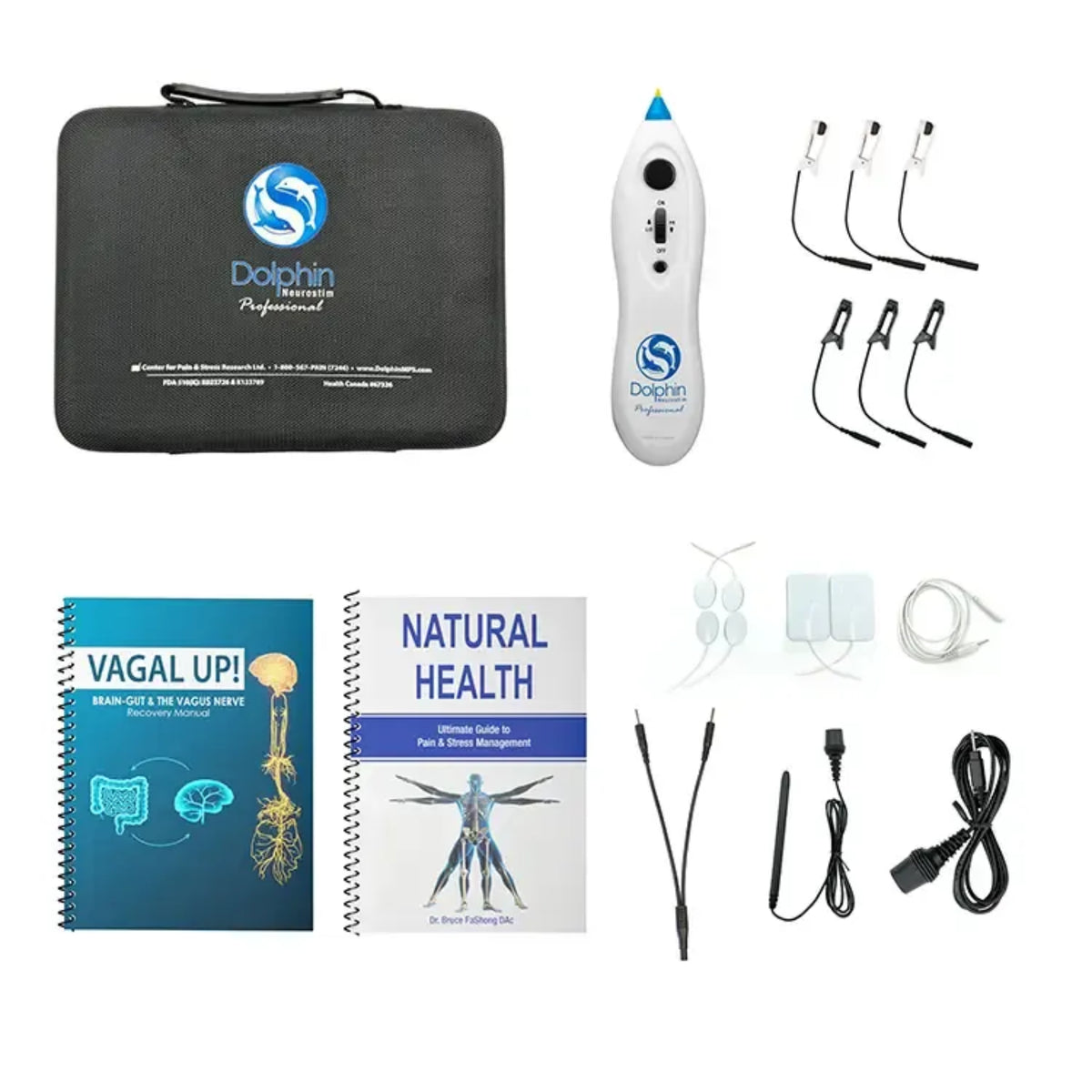 Dolphin Pain Management + VNS Kit – Dolphin Neurostim Microcurrent Point Stimulator + Vagus Nerve Stim Add-On