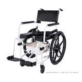ActiveAid 600 Rehab Shower Commode Chair – Stainless Steel, 350 lb, 5″ Casters or 20″/24″ Wheels