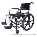 ActiveAid 600 Rehab Shower Commode Chair – Stainless Steel, 350 lb, 5″ Casters or 20″/24″ Wheels