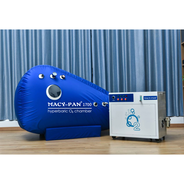 Macy-Pan ST1700 sitting type hyperbaric oxygen chamber with a medical-grade oxygen concentrator