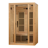 Golden Designs Maxxus Seattle 2-Person Near Zero EMF FAR Infrared Sauna with Floor Heater, Canadian Hemlock (MX-J206-01-ZF)