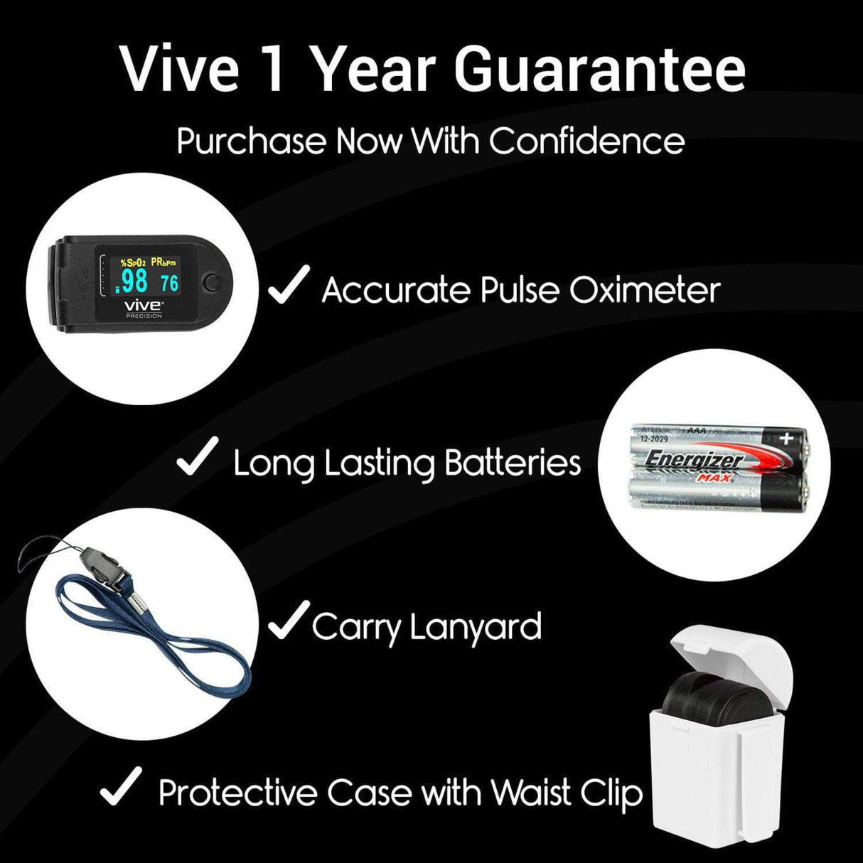 Pulse Oximeter Compatible with Smart Devices Vive Health