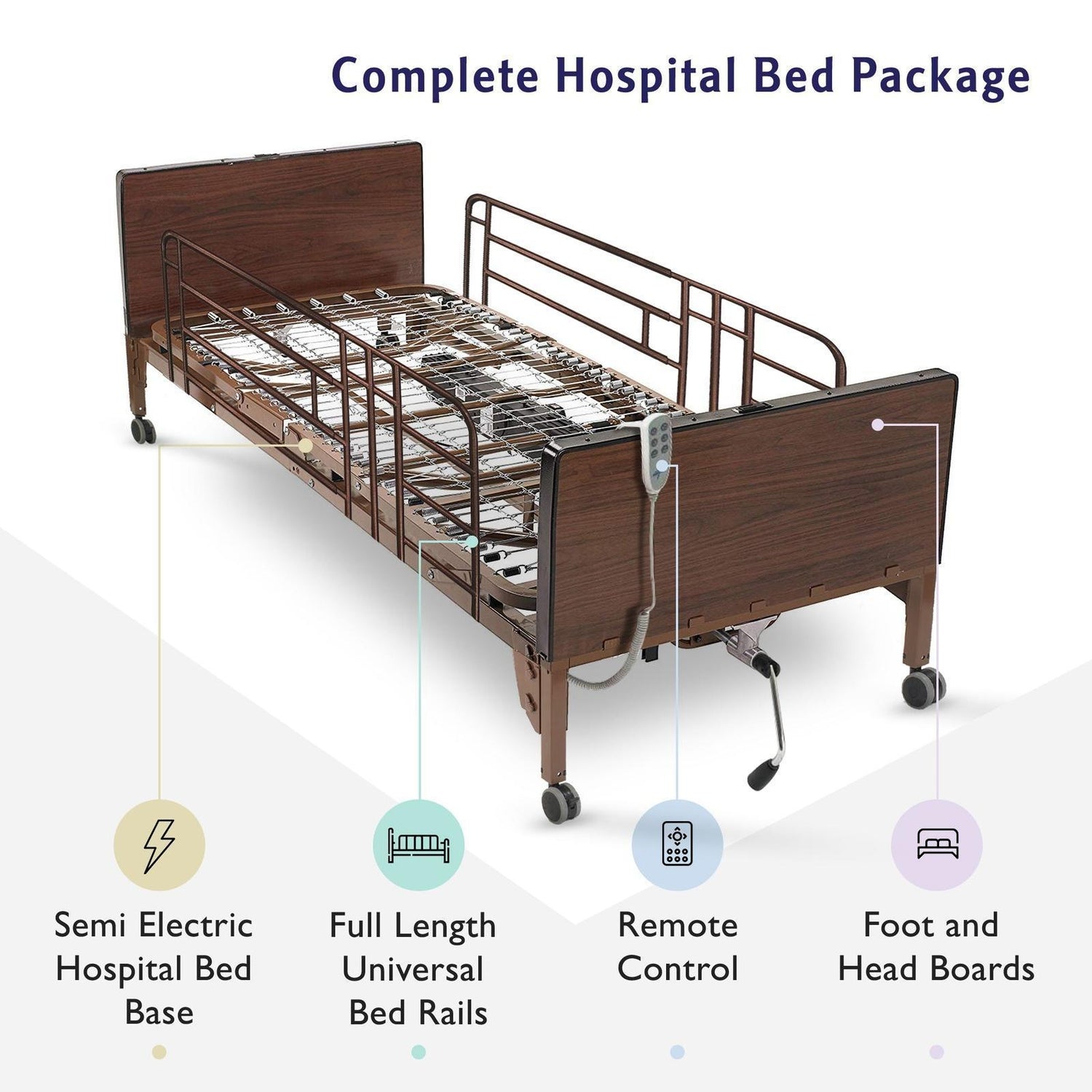 Medacure Semi Electric Hospital Bed Mattress Rails Options Morelli